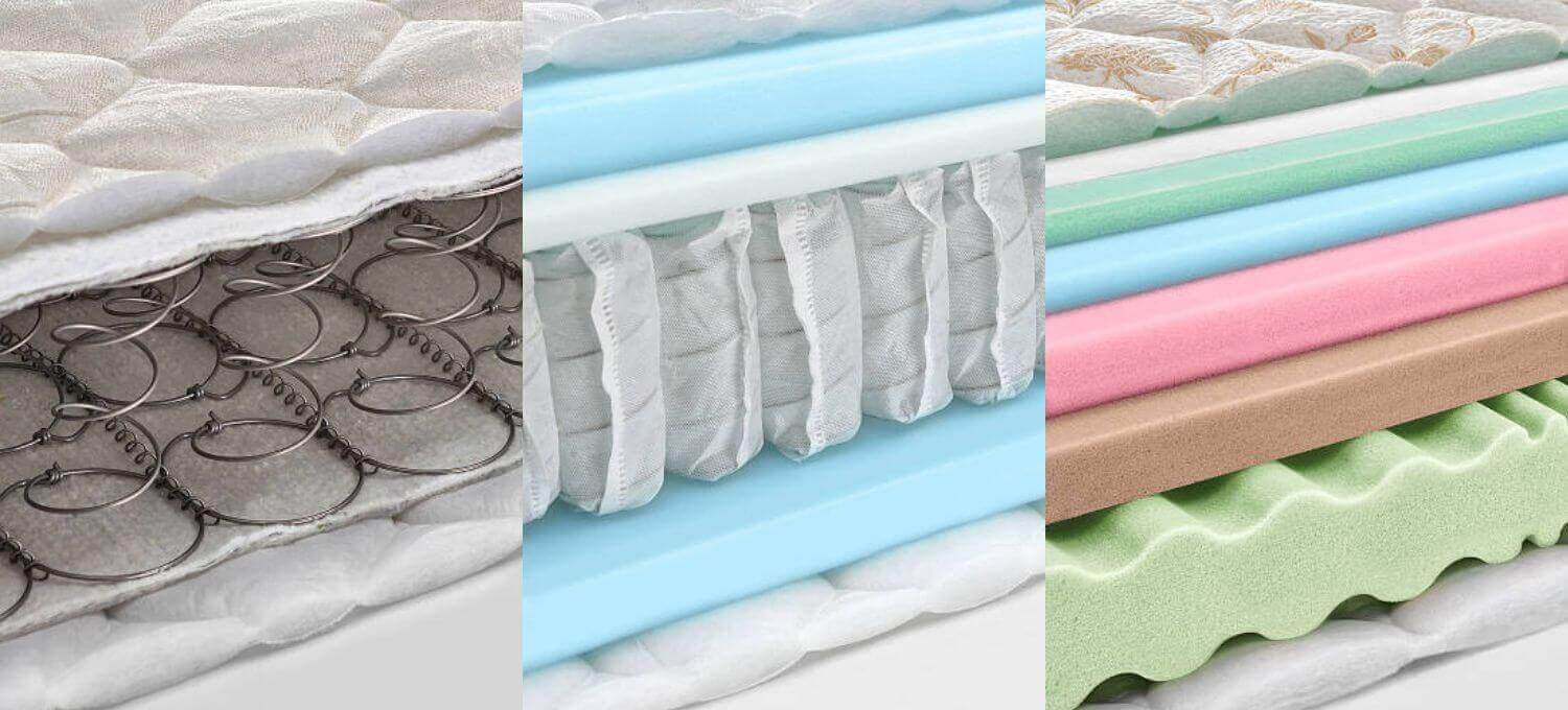 市售床墊種類很多元，如連結式床墊、獨立筒床墊、泡棉床墊等等