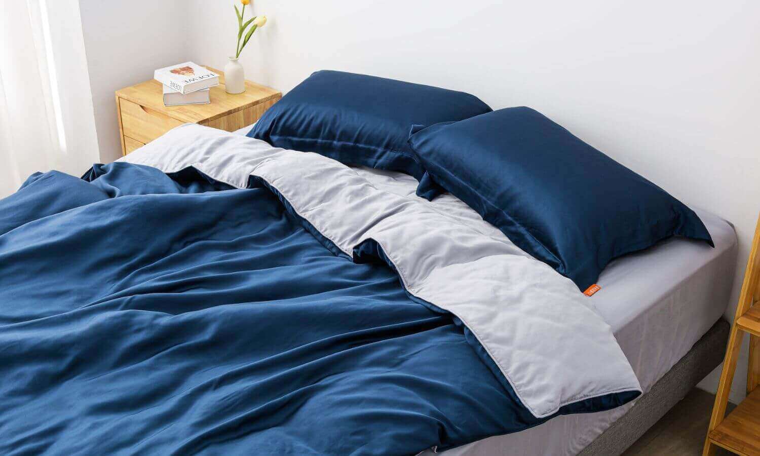 100支天絲床包四件組（藍灰）