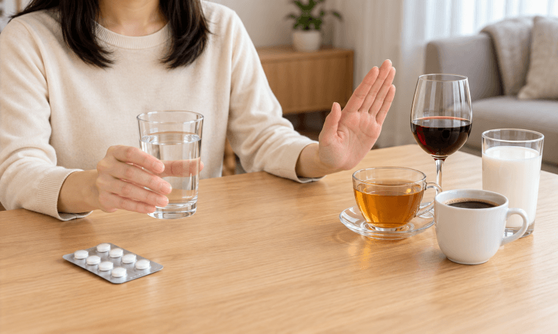 吃安眠藥或助眠藥時也要避免和酒類、茶、咖啡、牛奶一起吃
