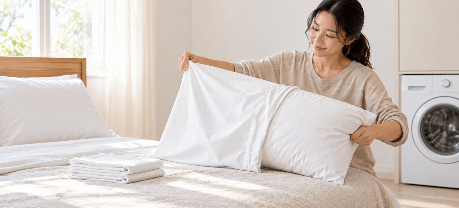 枕頭:枕頭套多久洗一次？羽絨枕、棉花枕、記憶(泡綿)枕頭清洗清潔方式大圖