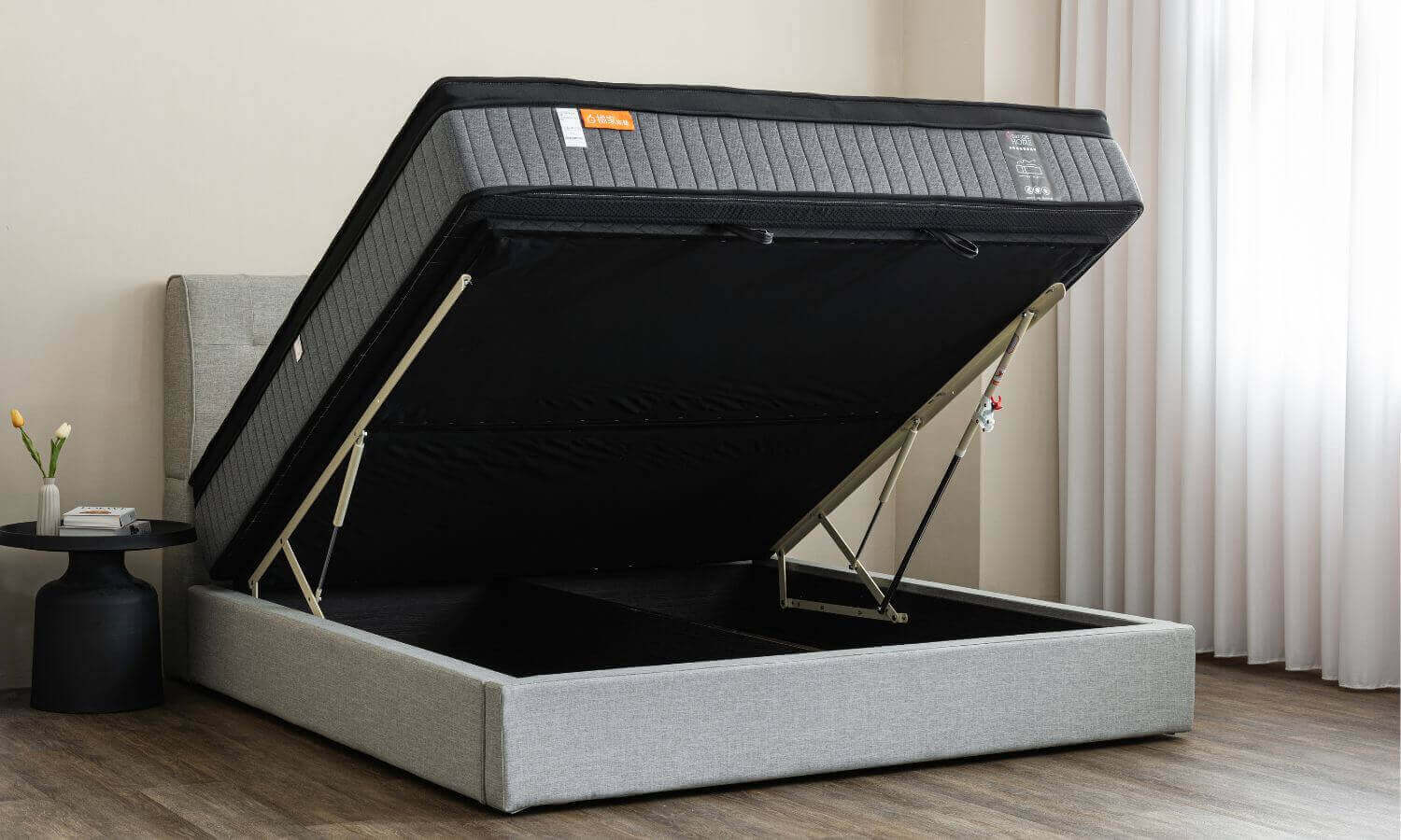 橘家貓抓皮收納掀床-質感生活好收納整理