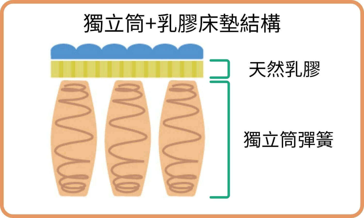 獨立筒+乳膠床墊結構