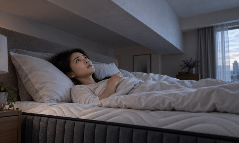 睡前或剛醒來，睜開眼就看到樑柱，潛意識會覺得頭上被壓著、不安全，產生防備心。心理學上稱為「視覺壓迫感」，讓身體不自覺緊繃、放鬆不下來