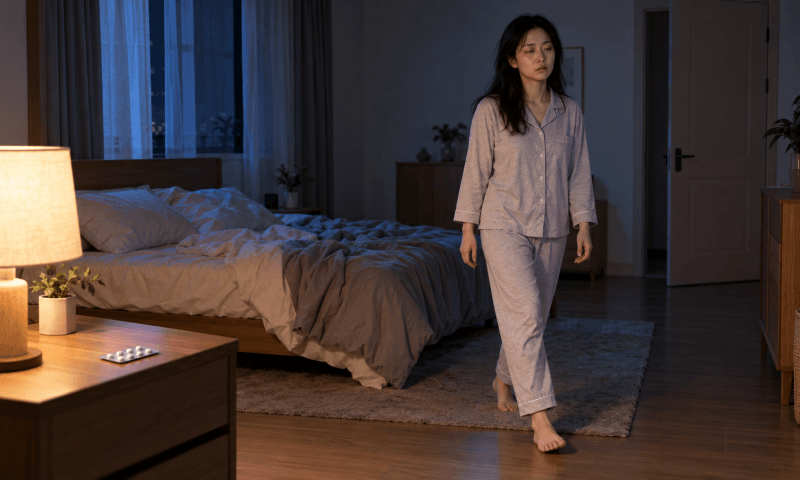 部分安眠藥如使蒂諾斯(Stilnox)可能出現夢遊副作用
